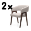 Set 2 kusy jídelní židle / křeslo JAKUB šedobéžové/ořech - výprodej skladu