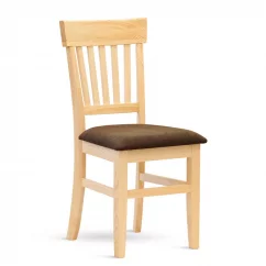 Jedálenská stolička PINO K s čalúneným sedákom borovice