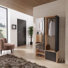 Předsíňová stěna MILO dub artisan/černá