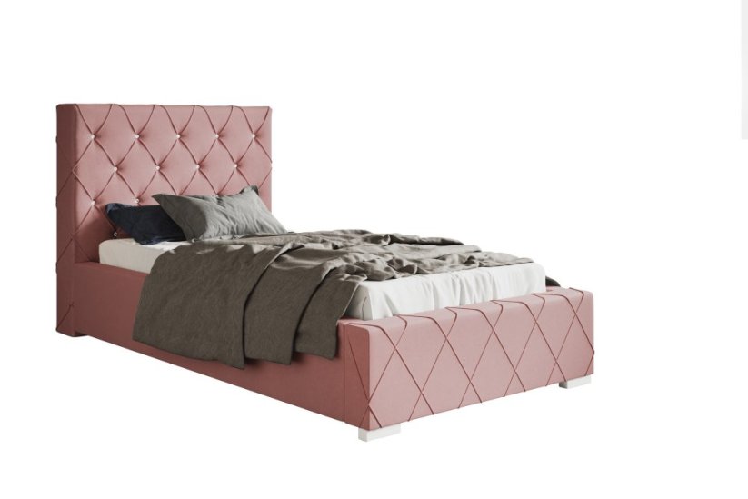 Čalouněná postel BED 4 90x200 růžová
