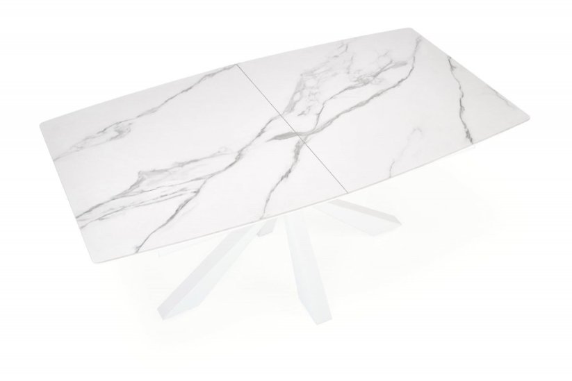 Rozkladací jedálenský stôl VIVALDI 160(200)x89 biely mramor
