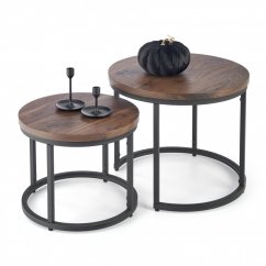 Konferenční stolek OREO - sada 2 ks ořech/černý