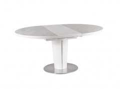 Rozkladací jedálenský stôl ORBIT CERAMIC biely ø 120(160)