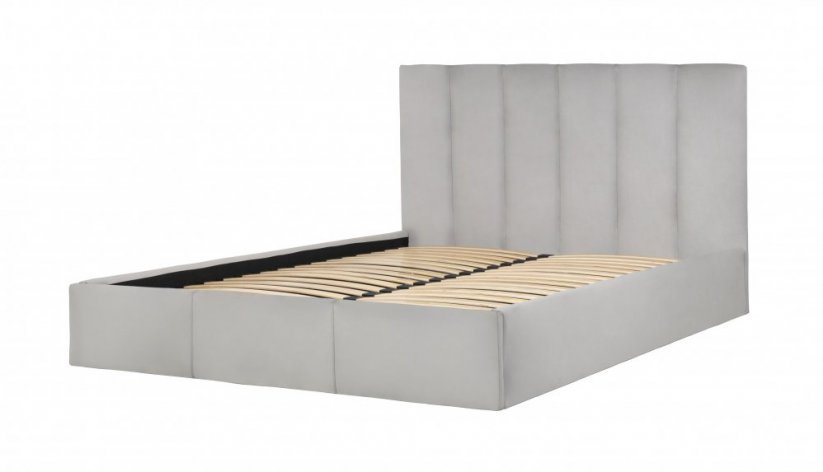 Čalúnená posteľ ANDREA sivá/kovový rám 160x200