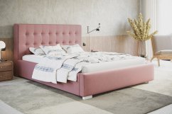 Čalouněná postel BED 2 200x200 růžová