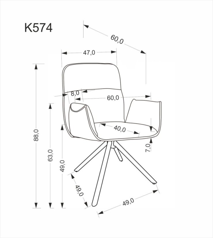 Jedálenské kreslo K574 tmavo béžová
