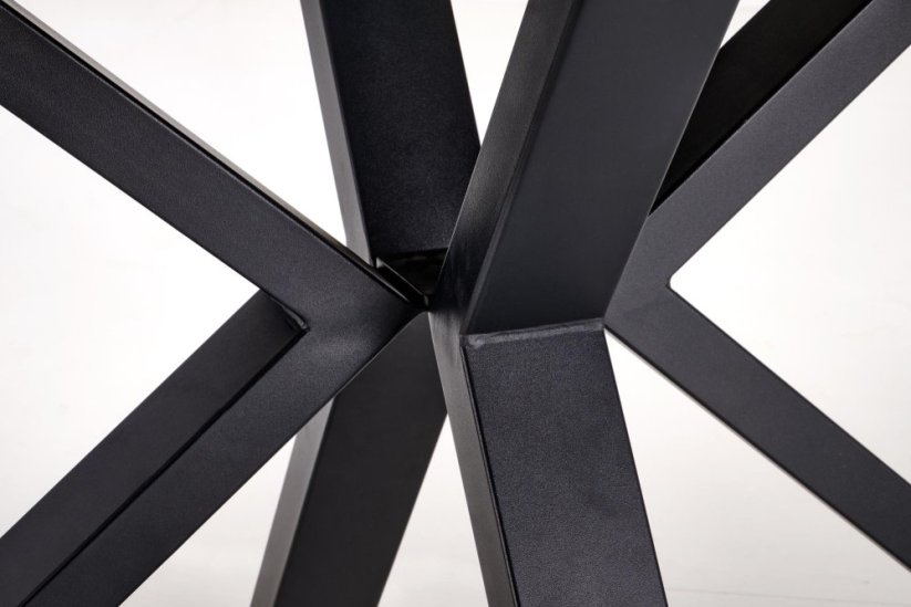 Rozkladací jedálenský stôl PLATAN 140(180)x85 biely mramor/čierny