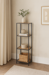 Regál 4 ARCANA 400675 přírodní/černá