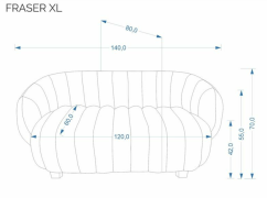Široké relaxačné kreslo FRASER XL tmavo béžové