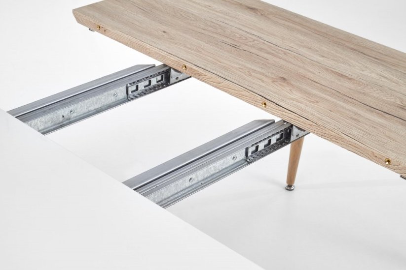 Rozkladací jedálenský stôl EDWARD 120(200)x100 dub san remo/biely
