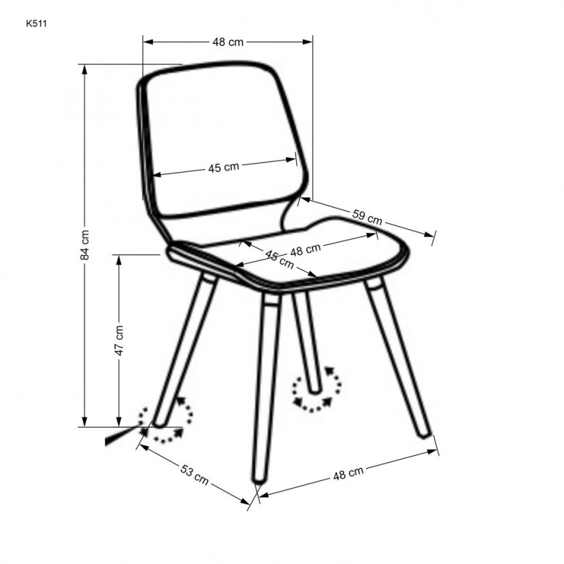 Jídelní židle K511 ořech/krémová