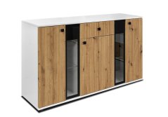 Komoda Silos LAMELY dub artisan/bílá