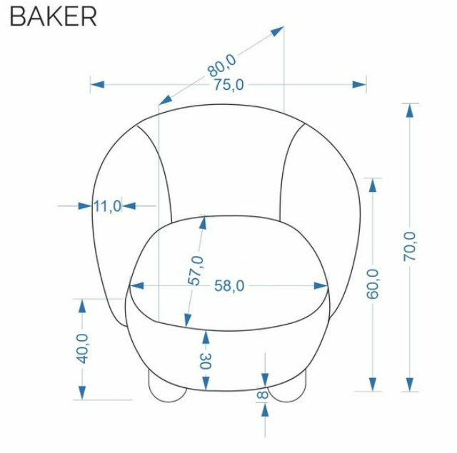 Kreslo BAKER béžové / orech