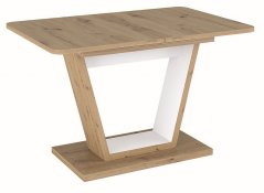 Jedálenský stôl rozkladací NIGEL 120x80 dub artisan/biela mat