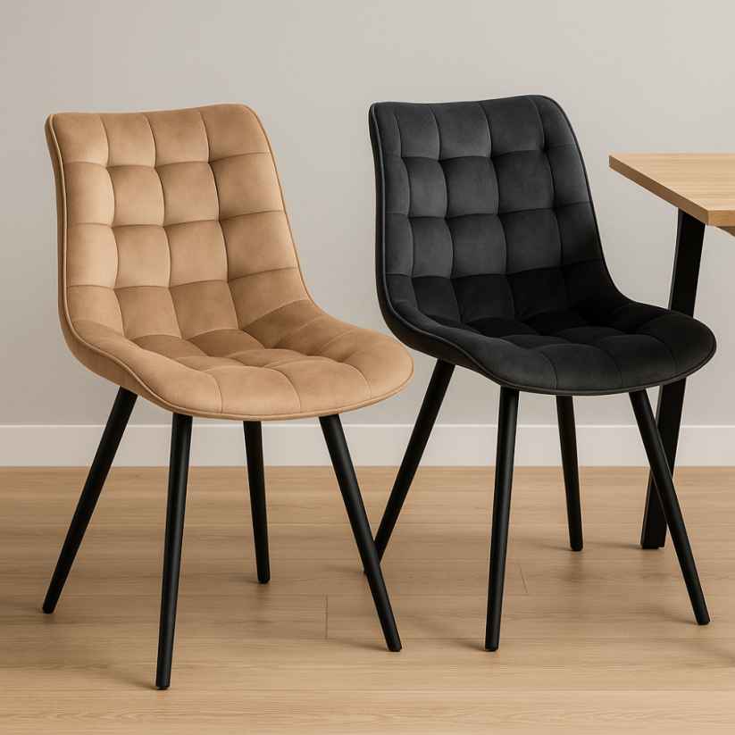 Set 6 kusů jídelní židle NIKI černá