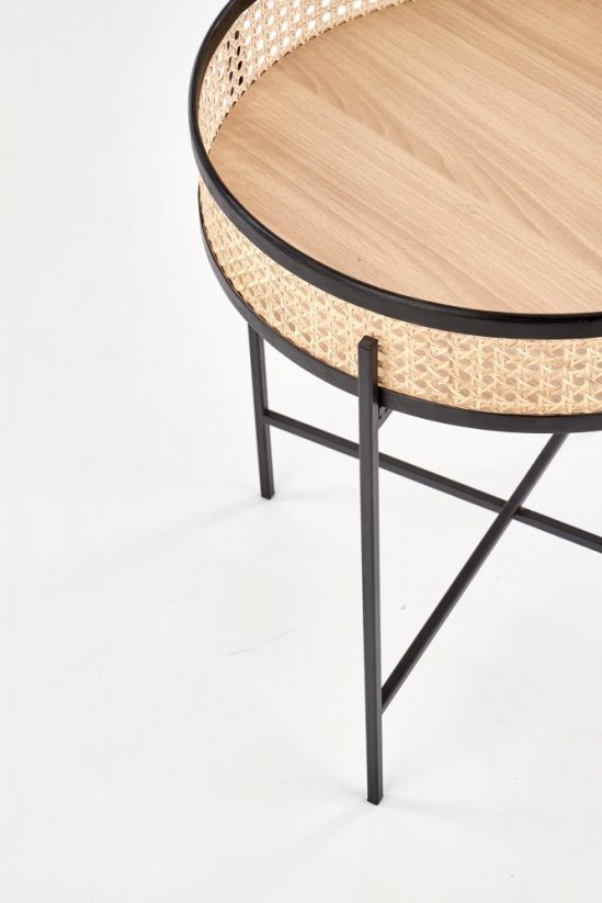 Konferenčný stolík LANIPA rattan/čierny