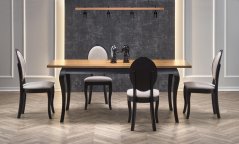 Rozkladací jedálenský stôl WINDSOR 160(240)x90 tmavý dub/čierny
