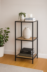 Regál 3 ARCANA 400775 přírodní/černá