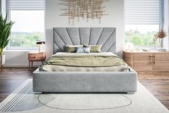 Čalouněná postel BED 9 160x200 světle šedá