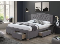 Čalúnená posteľ ELECTRA so zásuvkami sivá VELVET 160x200