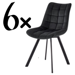 Set 6 kusů jídelní židle K332 černá