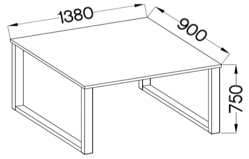 Jídelní stůl PILGRIM černá/bílá 138x90