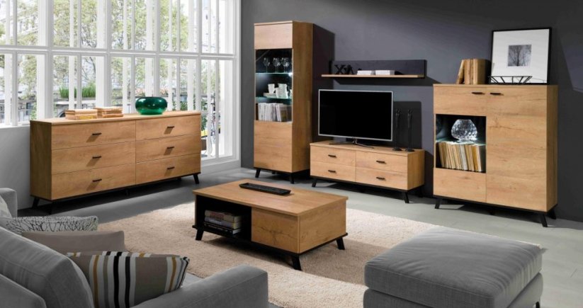 Konferenčný stolík Jocker R8 dub lefkas/čierna