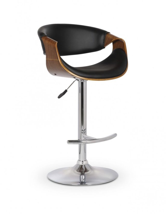 Barová stolička H100 čierna/orech
