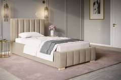 Čalouněná postel BED 1 90x200 béžová velvet