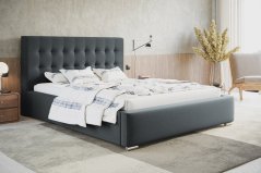 Čalúnená posteľ BED 2 180x200 tmavo sivá