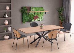 Rozkládací jídelní stůl LEGARTO 160(200)x90 dub přírodní/černý