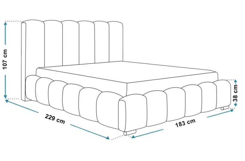 Čalouněná postel BED 18 JASMÍNE 160 X 200 výběz barev