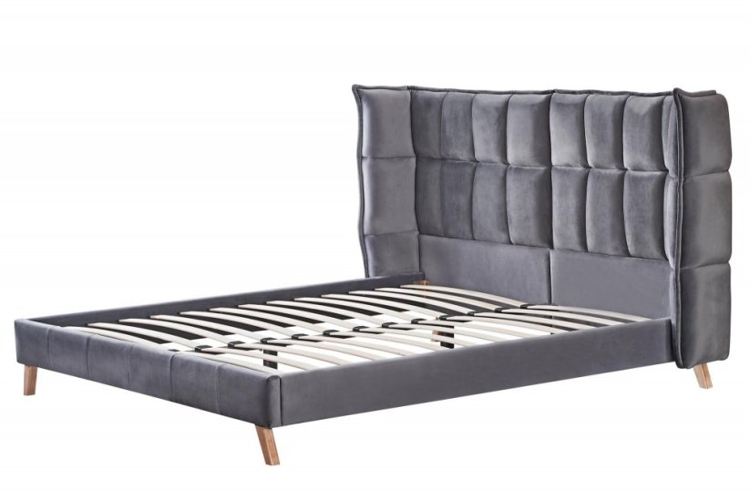 Čalúnená posteľ SCANDINO 160x200 sivá