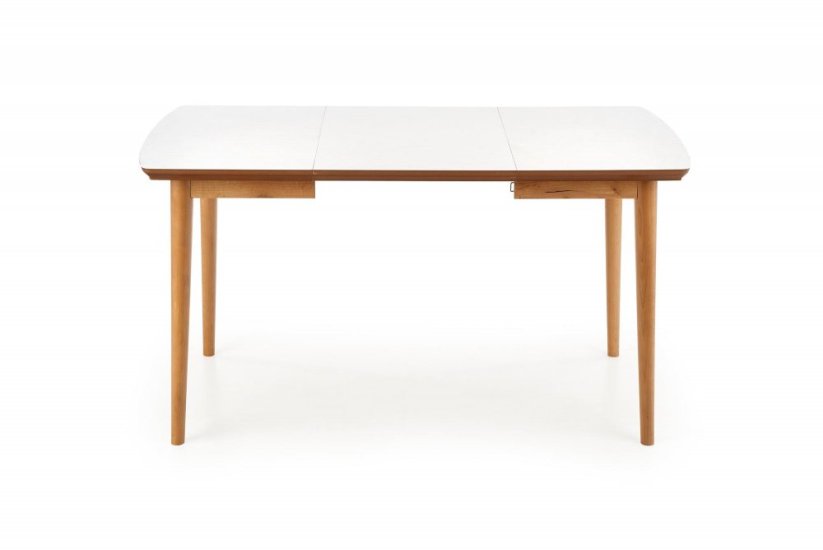 Rozkladací jedálenský stôl BARRET 90(190)x80 biely mat/dub lefkas