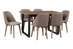 Jedálenský set 6+1 IKON 3/MONTI 3 PRUHY orech svetlý/čierna/30A