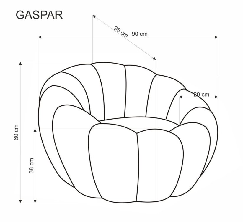 Halmar GASPAR  relaxační křeslo krémové