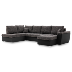 Sedacia súprava VEGAS 315/190 ĽAVÁ tmavo sivá/čierna