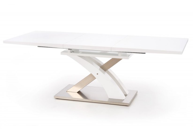 Rozkladací jedálenský stôl SANDOR 160(220)x90 biely - výpredaj skladu