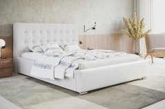Čalúnená posteľ BED 2 180x200 biela