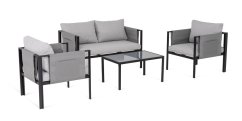Záhradná odpočinková zostava RELAX 2+1+1 sivá