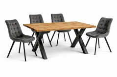 Jedálenský set 4+1 ROBUL 140 prírodný / sivá