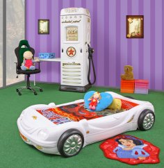 Dětská postele BOBO auto bílá