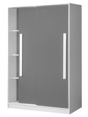 Šatní skříň s posuvnými dveřmi GULLIWER 12 bílá/šedá lesk