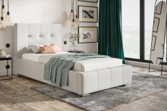 Čalouněná postel BED 5 90x200 bílá ekokůže