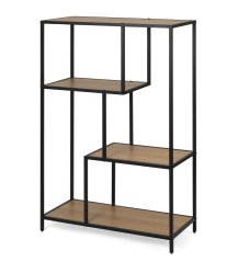 Regálová knihovna ARCANA 400875 přírodní/černá