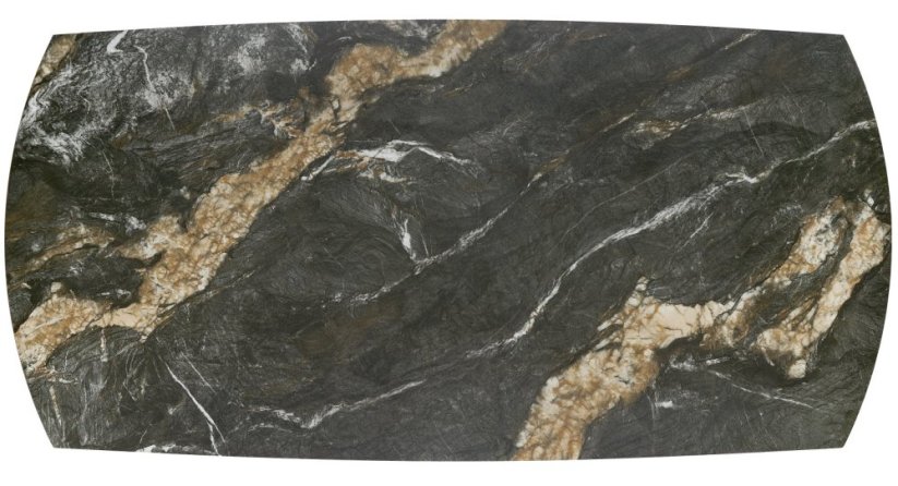 Rozkladací jedálenský stôl FORUM 180(260)x90 čierny mramor/čierny