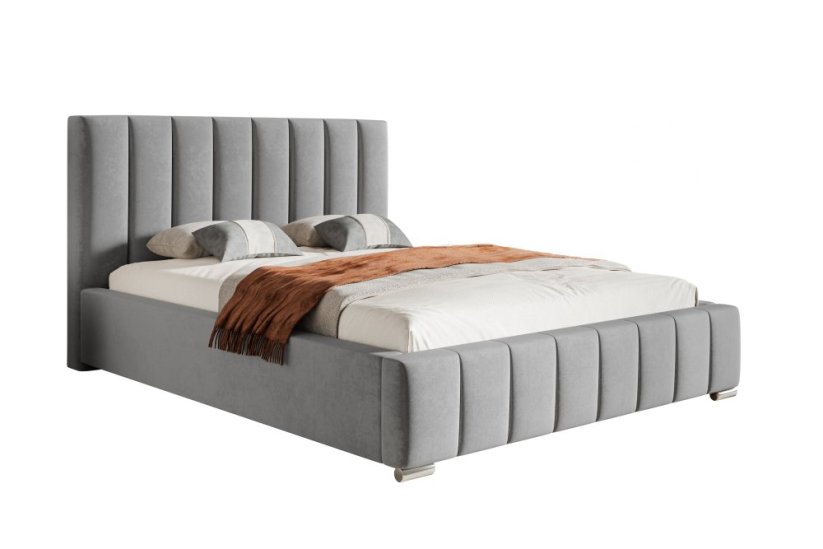 Čalouněná postel BED 10 180x200 světle šedá