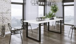 Jedálenský stôl PILGRIM čierna/biela 185x90