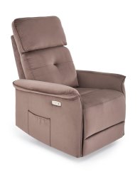 Elektricky polohovacie relaxačné kreslo SEMIR s USB mokka