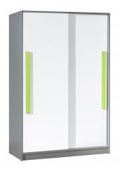Šatní skříň s posuvnými dveřmi GYT 13 antracit/bílá/zelená